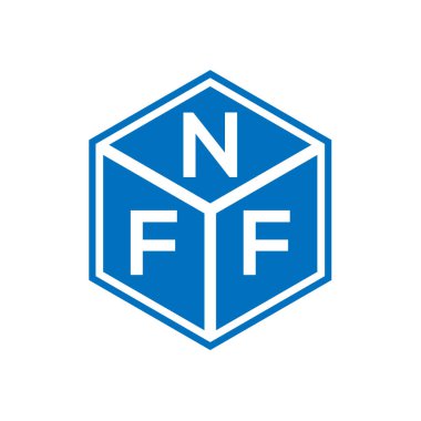 Siyah arka planda NFF harf logosu tasarımı. NFF yaratıcı harflerin baş harfleri logo kavramı. NFF harf tasarımı.