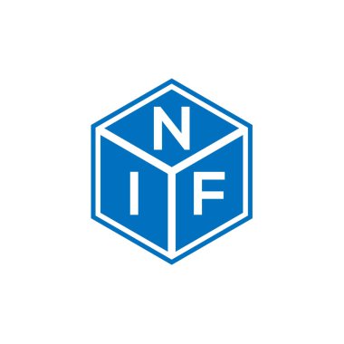 Siyah arkaplanda NIF harf logosu tasarımı. NIF yaratıcı harflerin baş harfleri logo kavramı. NIF harf tasarımı.
