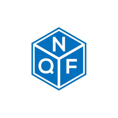 Siyah arka planda NQF harf logosu tasarımı. NQF yaratıcı harflerin baş harfleri logo kavramı. NQF harf tasarımı.