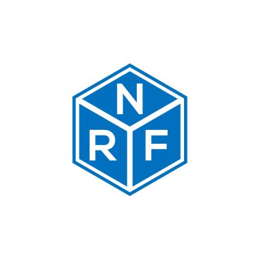 Siyah arka planda NRF harf logosu tasarımı. NRF yaratıcı harflerin baş harfleri logo kavramı. NRF harf tasarımı.
