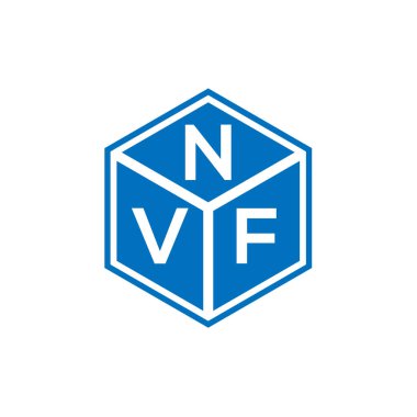 Siyah arka planda NVF harf logosu tasarımı. NVF yaratıcı harflerin baş harfleri logo kavramı. NVF harf tasarımı.