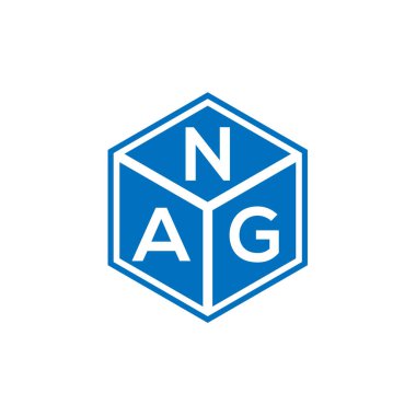 Siyah arka planda NAG harfi logo tasarımı. NAG yaratıcı harf logosu konsepti. NAG harf tasarımı.