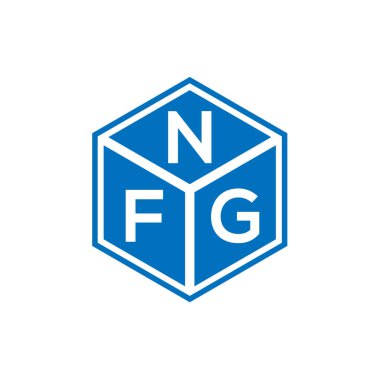 Siyah arka planda NFG harf logosu tasarımı. NFG yaratıcı harflerin baş harfleri logo kavramı. NFG harf tasarımı.