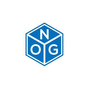 Siyah arkaplanda NOG harfi logo tasarımı. NOG yaratıcı harflerin baş harfleri logo kavramı. NOG harf tasarımı.