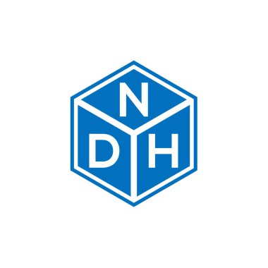 Siyah arka planda NDH harf logosu tasarımı. NDH yaratıcı harflerin baş harfleri logo kavramı. NDH harf tasarımı.