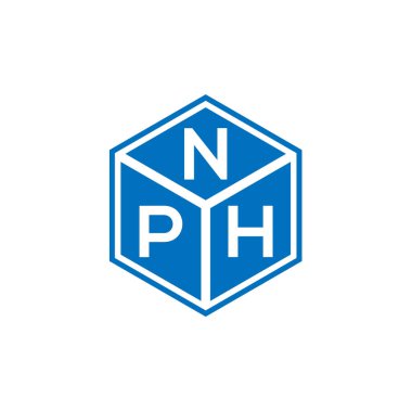 Siyah arkaplanda NPH harf logosu tasarımı. NPH yaratıcı harflerin baş harfleri logo kavramı. NPH harf tasarımı.