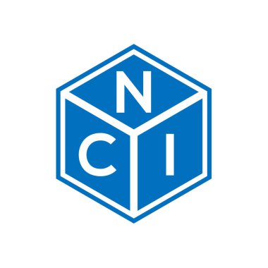Siyah arka planda NCI harf logosu tasarımı. NCI yaratıcı harfler logosu konsepti. NCI harf tasarımı.