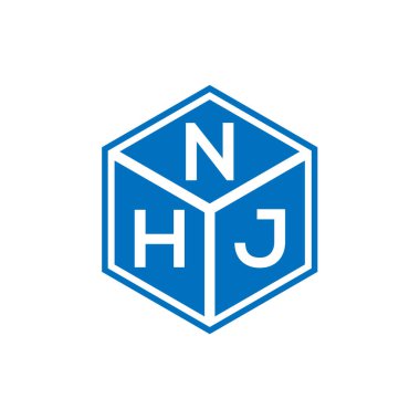 Siyah arka planda NHJ harf logosu tasarımı. NHJ yaratıcı harflerin baş harfleri logo kavramı. NHJ harf tasarımı.