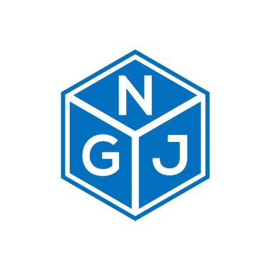 Siyah arka planda NGJ harf logosu tasarımı. NGJ yaratıcı harflerin baş harfleri logo kavramı. NGJ harf tasarımı.