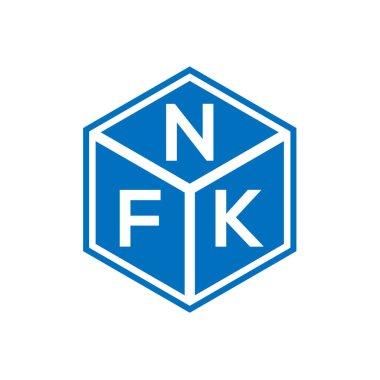 Siyah arka planda NFK harf logosu tasarımı. NFK yaratıcı harflerin baş harfleri logo kavramı. NFK harf tasarımı.