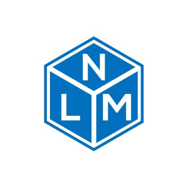 Siyah arka planda NLM harf logosu tasarımı. NLM yaratıcı harflerin baş harfleri logo kavramı. NLM harf tasarımı.