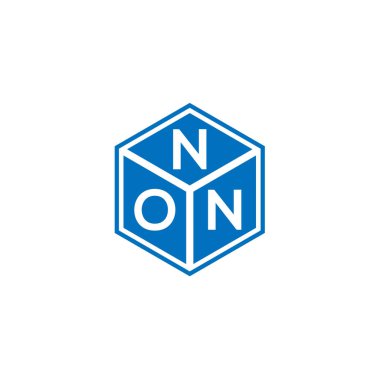 Siyah arka planda harf olmayan logo tasarımı. Yaratıcı olmayan harflerin baş harfleri logo kavramı. NON harf tasarımı.