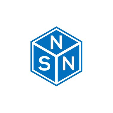 Siyah arka planda NSN harf logosu tasarımı. NSN yaratıcı harflerin baş harfleri logo kavramı. NSN harf tasarımı.