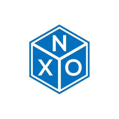 Siyah arka planda NXO harf logosu tasarımı. NXO yaratıcı harflerin baş harfleri logo kavramı. NXO harf tasarımı.