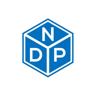 Siyah arka planda NDP harf logosu tasarımı. NDP yaratıcı harflerin baş harfleri logo kavramı. NDP harf tasarımı.