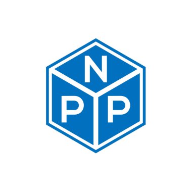 Siyah arka planda NPP harf logosu tasarımı. NPP yaratıcı harflerin baş harfleri logo kavramı. NPP harf tasarımı.