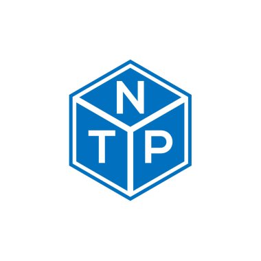 Siyah arkaplanda NTP harf logosu tasarımı. NTP yaratıcı harflerin baş harfleri logo kavramı. NTP harf tasarımı.