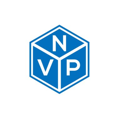 Siyah arka planda MVP harf logosu tasarımı. MVP yaratıcı harflerin baş harfleri logo kavramı. NVP harf tasarımı.