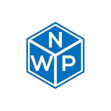Siyah arka planda NWP harf logosu tasarımı. NWP yaratıcı harflerin baş harfleri logo kavramı. NWP harf tasarımı.