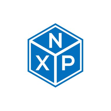 Siyah arkaplanda NXP harf logosu tasarımı. NXP yaratıcı harflerin baş harfleri logo kavramı. NXP harf tasarımı.