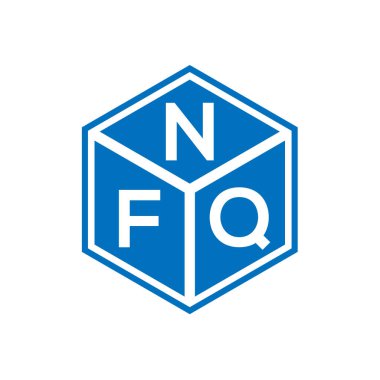 Siyah arka planda NFQ harf logosu tasarımı. NFQ yaratıcı harflerin baş harfleri logo kavramı. NFQ harf tasarımı.