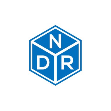 Siyah arka planda NDR harf logosu tasarımı. NDR yaratıcı harflerin baş harfleri logo kavramı. NDR harf tasarımı.