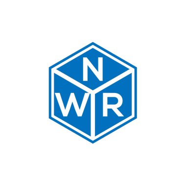 Siyah arka planda NWR harf logosu tasarımı. NWR yaratıcı harflerin baş harfleri logo kavramı. NWR harf tasarımı.
