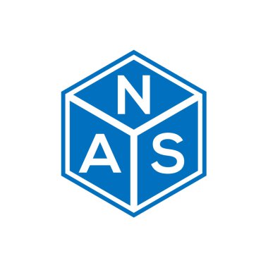 Siyah arka planda NAS harfi logo tasarımı. NAS yaratıcı harf logosu konsepti. NAS harf tasarımı.
