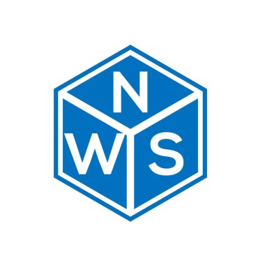 Siyah arka planda NWS harf logosu tasarımı. NWS yaratıcı harflerin baş harfleri logo kavramı. NWS harf tasarımı.