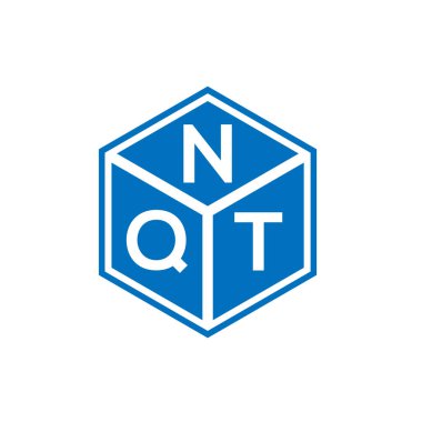 Siyah arkaplanda NQT harf logosu tasarımı. NQT yaratıcı harf logosu konsepti. NQT harf tasarımı.