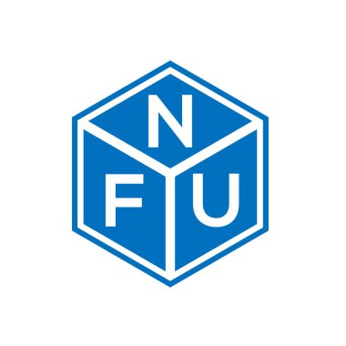 Siyah arka planda NFU harf logosu tasarımı. NFU yaratıcı harflerin baş harfleri logo kavramı. NFU harf tasarımı.