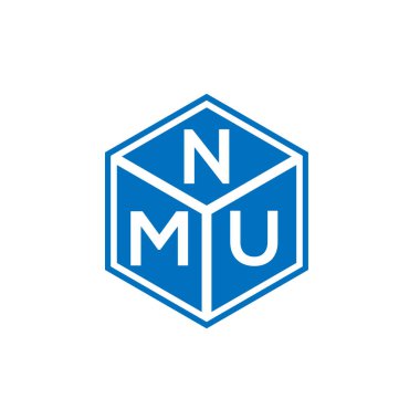 Siyah arka planda NMU harf logosu tasarımı. NMU yaratıcı harflerin baş harfleri logo kavramı. NMU harf tasarımı.
