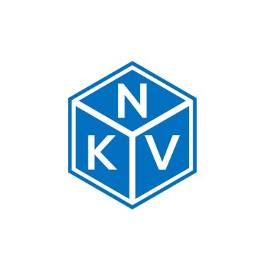 Siyah arkaplanda NKV harf logosu tasarımı. NKV yaratıcı harflerin baş harfleri logo kavramı. NKV harf tasarımı.
