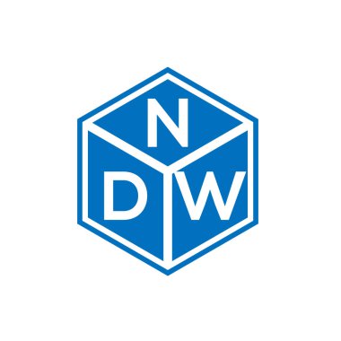 Siyah arka planda NDW harf logosu tasarımı. NDW yaratıcı harflerin baş harfleri logo kavramı. NDW harf tasarımı.