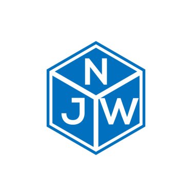 Siyah arka planda NJW harf logosu tasarımı. NJW yaratıcı harflerin baş harfleri logo kavramı. NJW harf tasarımı.