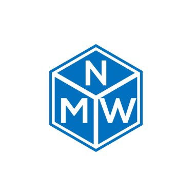 Siyah arka planda NMW harf logosu tasarımı. NMW yaratıcı harflerin baş harfleri logo kavramı. NMW harf tasarımı.