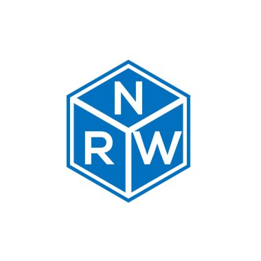 Siyah arka planda NRW harf logosu tasarımı. NRW yaratıcı harflerin baş harfleri logo kavramı. NRW harf tasarımı.
