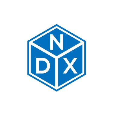 Siyah arkaplanda NDX harf logosu tasarımı. NDX yaratıcı harflerin baş harfleri logo kavramı. NDX harf tasarımı.