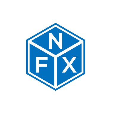 Siyah arka planda NFX harf logosu tasarımı. NFX yaratıcı harflerin baş harfleri logo kavramı. NFX harf tasarımı.