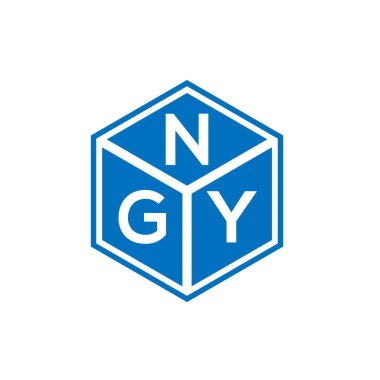 Siyah arka planda NGY harf logosu tasarımı. NGY yaratıcı harflerin baş harfleri logo kavramı. NGY harf tasarımı.