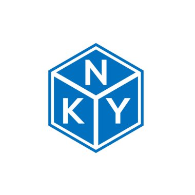 Siyah arkaplanda NKY harf logosu tasarımı. NKY yaratıcı harflerin baş harfleri logo kavramı. NKY harf tasarımı.