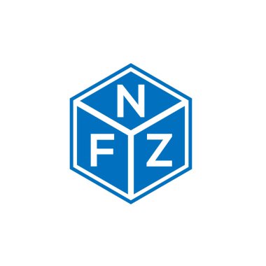 Siyah arka planda NFZ harf logosu tasarımı. NFZ yaratıcı harflerin baş harfleri logo kavramı. NFZ harf tasarımı.