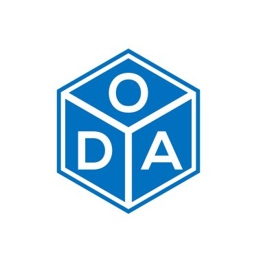 Siyah arka planda ODA harf logosu tasarımı. ODA yaratıcı harf logosu konsepti. ODA harf tasarımı.
