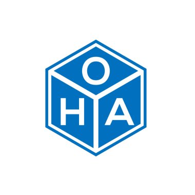 Siyah arka planda OHA harf logosu tasarımı. Yaratıcı harflerin baş harfleri logo konsepti. OHA harf tasarımı.