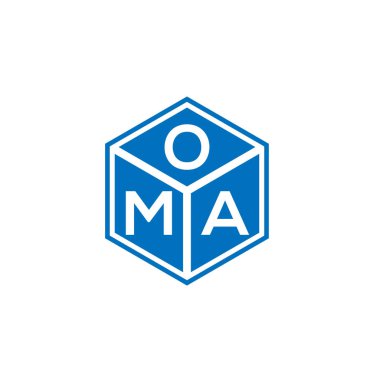 Siyah arka planda OMA harf logosu tasarımı. OMA yaratıcı harflerin baş harfleri logo kavramı. OMA harf tasarımı.