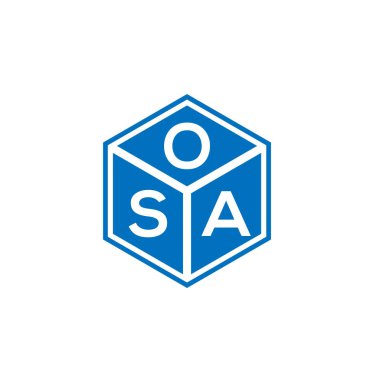 Siyah arka planda OSA harf logosu tasarımı. OSA yaratıcı harflerin baş harfleri logo kavramı. OSA harf tasarımı.
