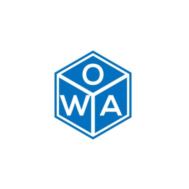 Siyah arka planda OWA harf logosu tasarımı. OWA yaratıcı harfler logosu konsepti. OWA mektup tasarımı.