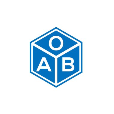 Siyah arka planda OAB harfi logo tasarımı. OAB yaratıcı harflerin baş harfleri logo kavramı. OAB harf tasarımı.