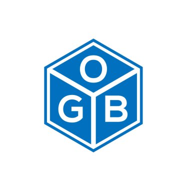 Siyah arka planda OGB harf logosu tasarımı. OGB yaratıcı harfler logosu konsepti. OGB harf tasarımı.