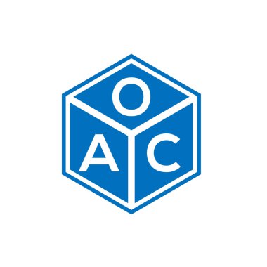 Siyah arka planda OAC harf logosu tasarımı. OAC yaratıcı harflerin baş harfleri logo kavramı. OAC harf tasarımı.